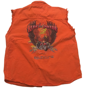 Biker Design Bike Week 2008 Daytona Ride With Pride Vest Shirt Orange XL